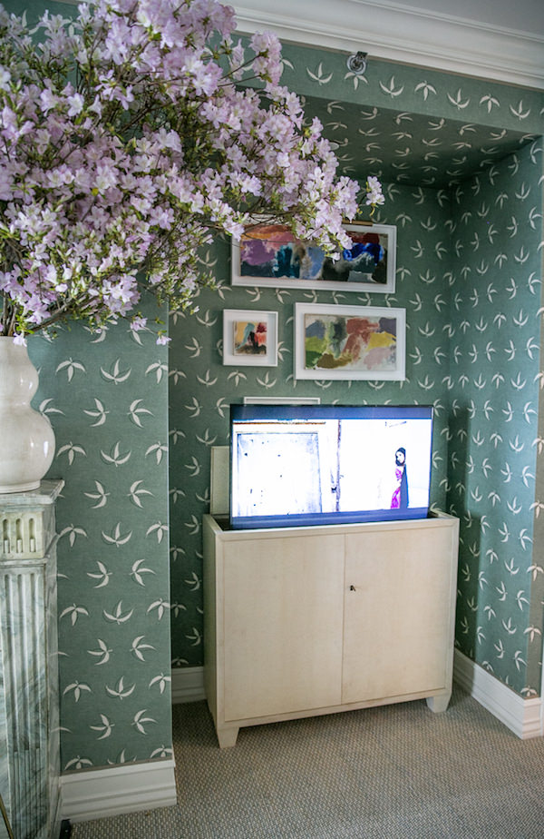 concealed tv in Olasky & Sinsteden Kips Bay guest bedroom