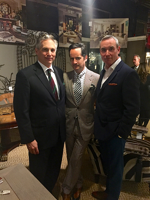 Douglas Wright, James Andrew, Brian McCarthy at Parish-Hadley party at Antique and Artisan Gallery
