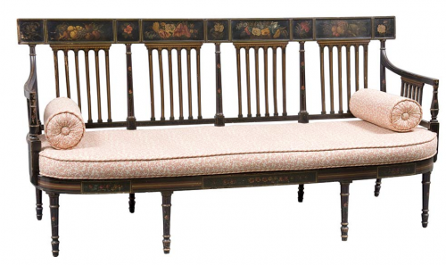 George III painted bench in Doyle New York auction