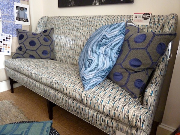 Blue textiles by Hable textiles for Hickory Chair's fall 2012 collection
