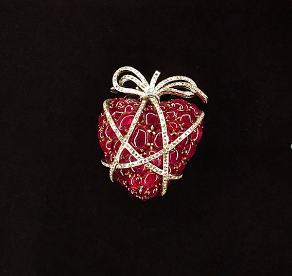 Verdura wrapped ruby heart brooch