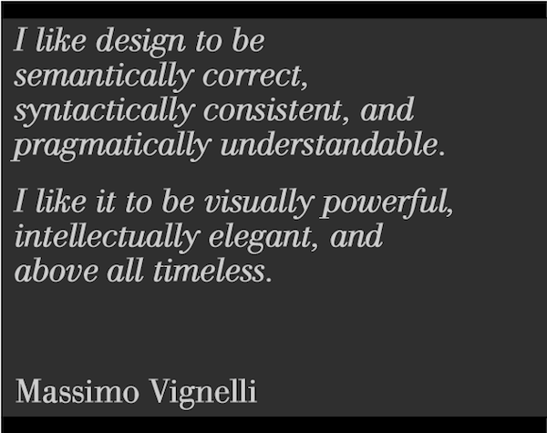 Massimo Vignelli on design