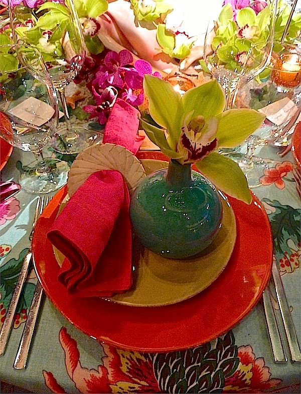 brunschwig orchid dinner table