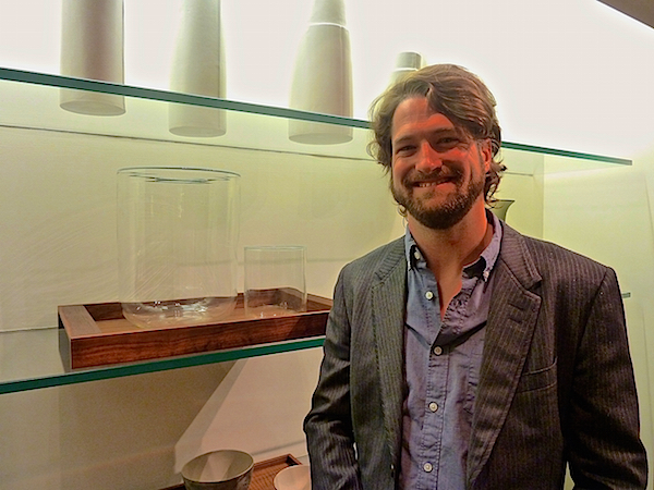 Glassblower Andrew Hughes at Calvin Klein Home
