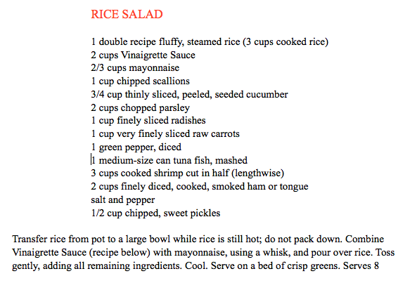 Rice Salad from Paul Peck The Art of Good Cooking