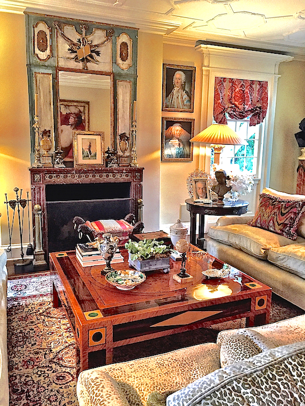 Timothy Corrigan Los Angeles living room with mantel
