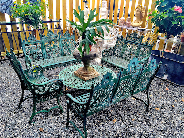 vintage outdoor furniture at antique and artisan gallery