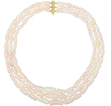 Paul Morelli Coral Bead Three Strand Necklace