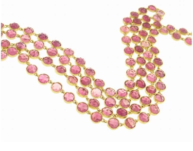 irene neuwirth rose cut pink tourmaline chain