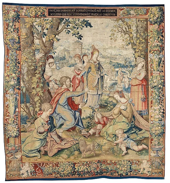 Story of Saint Paul: Preaching to the Women at Philippi tapestry, designed by Pieter Coecke van Aelst