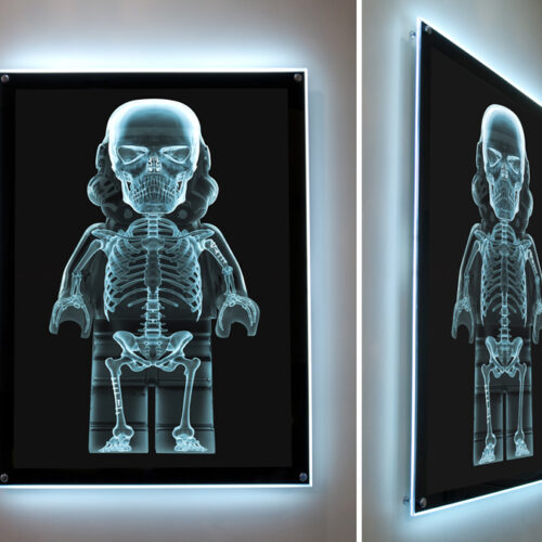 Dale May’s X-Ray Trooper Lightbox in his Lego Star Wars show at the Samuel Owen gallery in Greenwich, CT