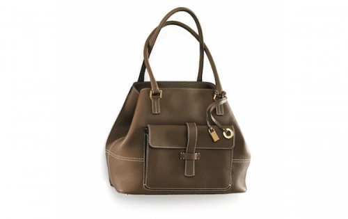 Loro Piana Chocolate Brown Leather Globe Shoulder Bag ref.937870