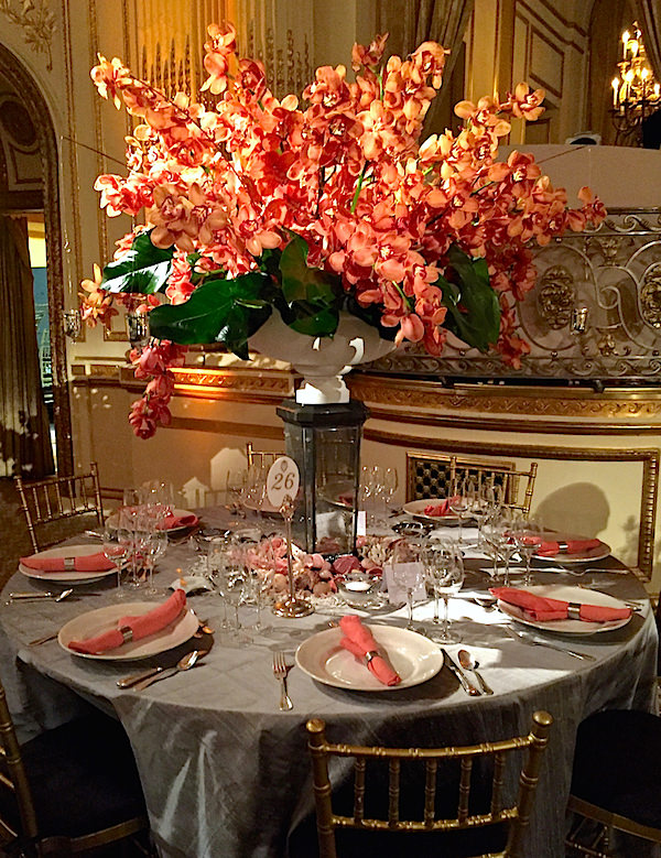 Brian Covington for Ferguson Shamamian 2016 Orchid Dinner table