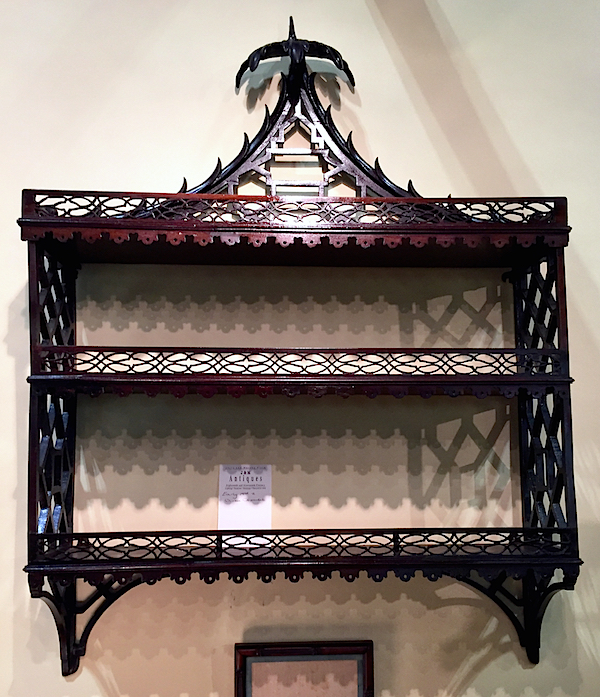 Chinese Chippendale hanging wall shelf from J&M AntiquesChinese Chippendale hanging wall shelf from J&M Antiques