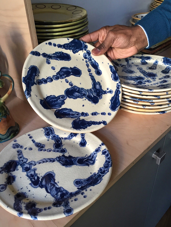 Spatterware plates at La Tuile a Loup