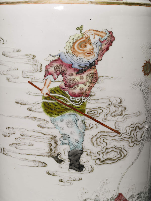 Year of the Monkey - Famille-rose Monkey King vase