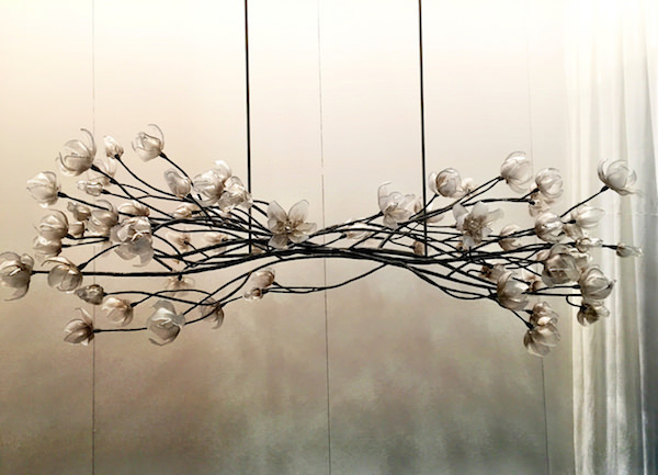 Elizabeth Lyons magnolia chandelier at the Architectural Digest Design show