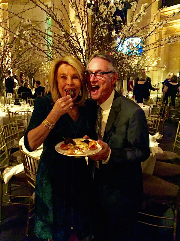 Ellie Cullman and husband at New York School of Interior Design gala