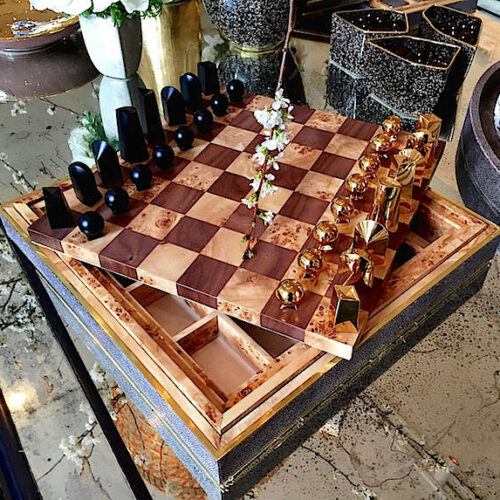 AERIN shagreen chess set