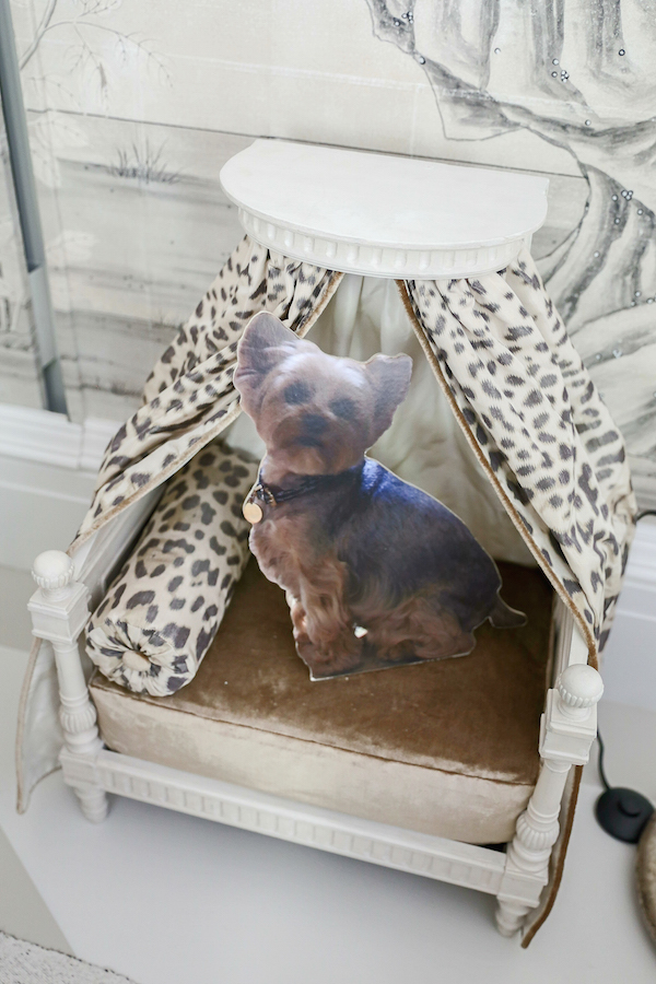 Dog bed in Alex Papachrisitis Kips Bay Showhouse Dining Room