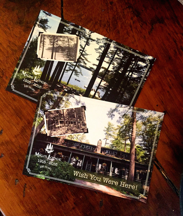 Migis Lodge 100th anniversary postcards