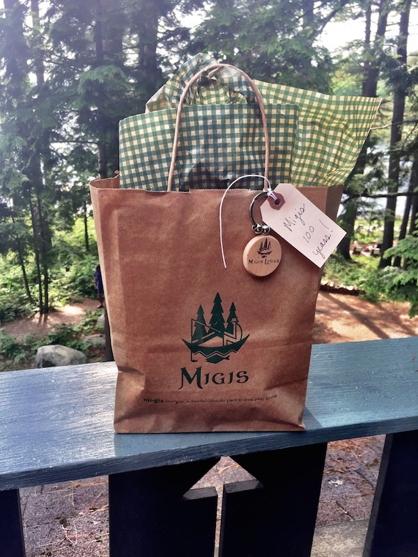 Migis Lodge goodie bag