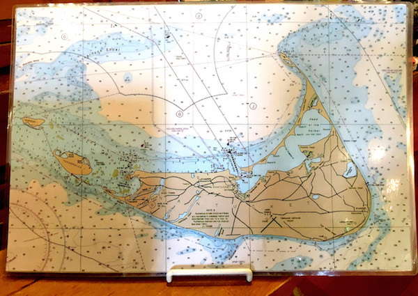 Nantucket nautical chart laminated placemats