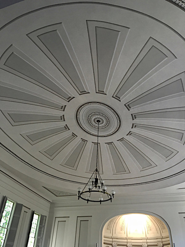 trompe l'oeil ceiling at Nantucket Unitarian church