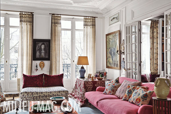 Carolina Irving Paris sitting room in Milieu magazine, photo by Miguel Flores-Vianna