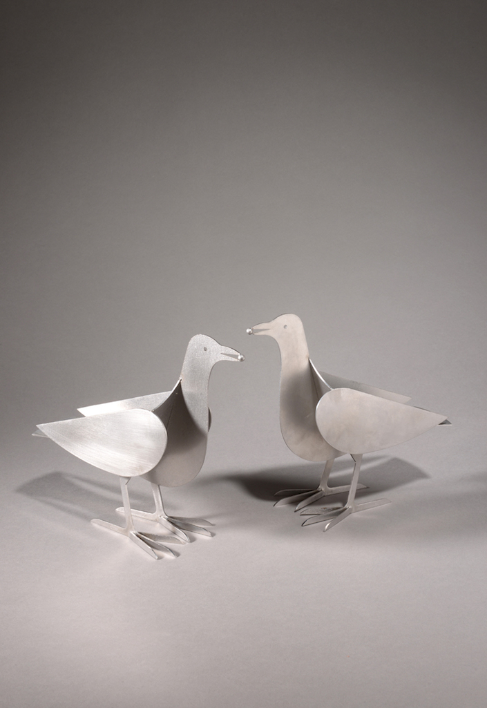 Lalanne pigeon candle holders from the Lebreton Gallery at the San Francisco Art & Antiques Show