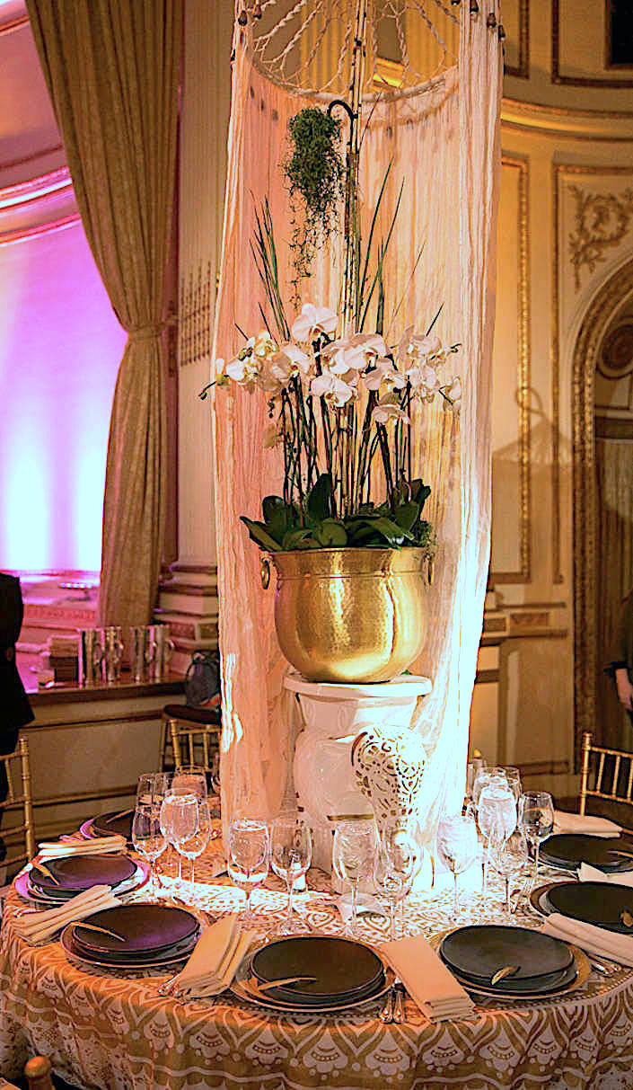 Hilary Pereira NYBG 2017 Orchid Dinner table