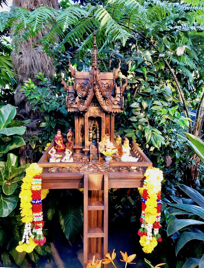 Thai spirit house at the NYBG 2017 Orchid Show