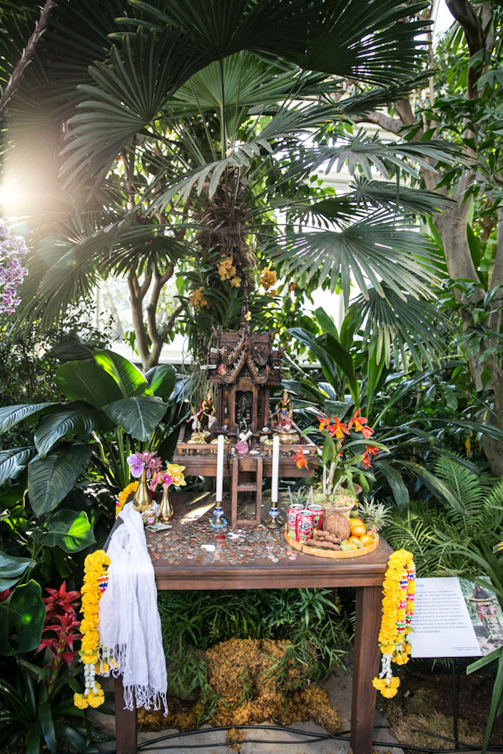 Thai spirit house at the NYBG 2017 Orchid Show