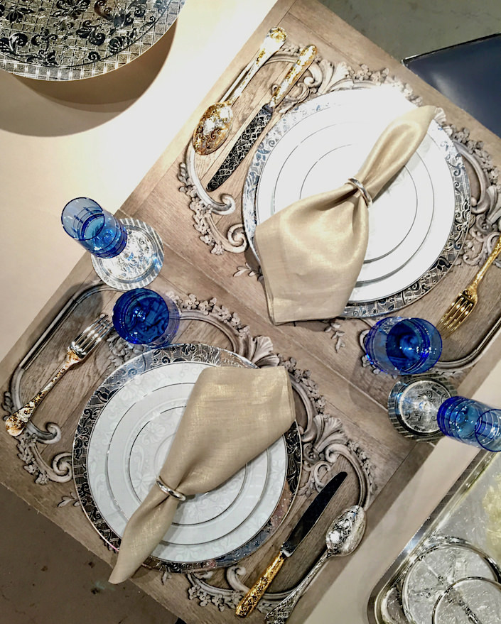 Christofle Spring 2017 tabletop with Jardin d'Eden and Graphik