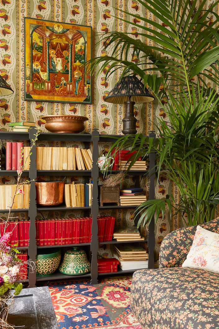 Corian Cabana Club Nathalie Farman-Farma Russian Living Room with Corian bookcase