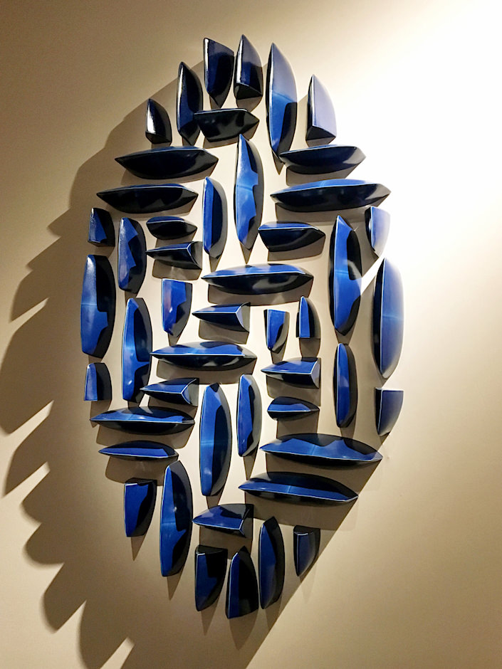 Maren Kloppmann Wall Pillows Blue Oval 1 at Hostler Burrows at TEFAF New York Spring