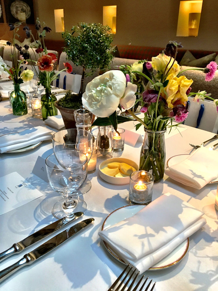 Michael Bargo flower arrangements at Whitby dinner