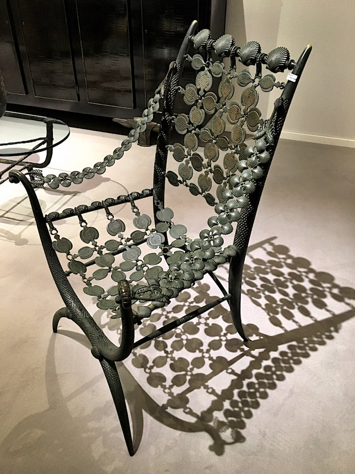 Rateau bronze armchair at Delorenzo Gallery at TEFAF New York