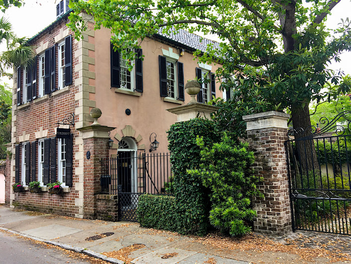 brick and stucco historic Charleston house