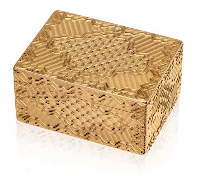 Louis XVI gold snuff box at Opulence at Christies sale
