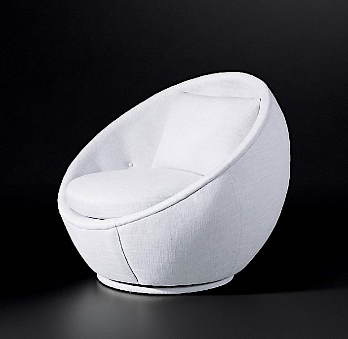 MILO BAUGHMAN MODEL #810, 1967 FABRIC SWIVEL CHAIR