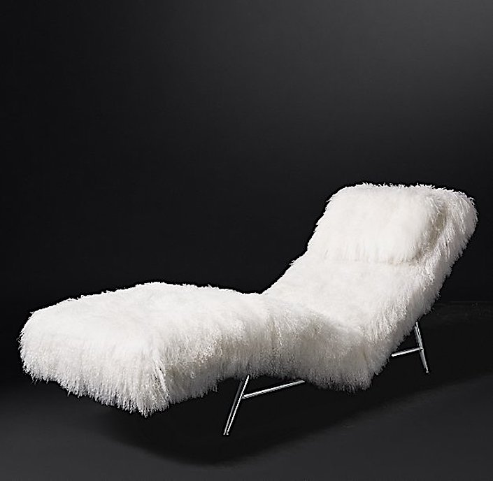 RH Modern - Milo Baughman Model 149, 1953 Tibetan Wool Chaise