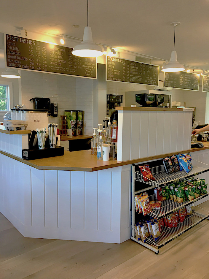 coffee station at Nantucket Meat & fish Market