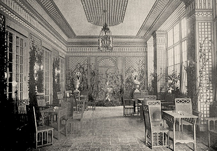 Elsie de Wolfe 1905 design for the Trellis room at the Colony Club