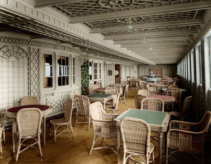 Wicker in the Titanic Cafe Parisien