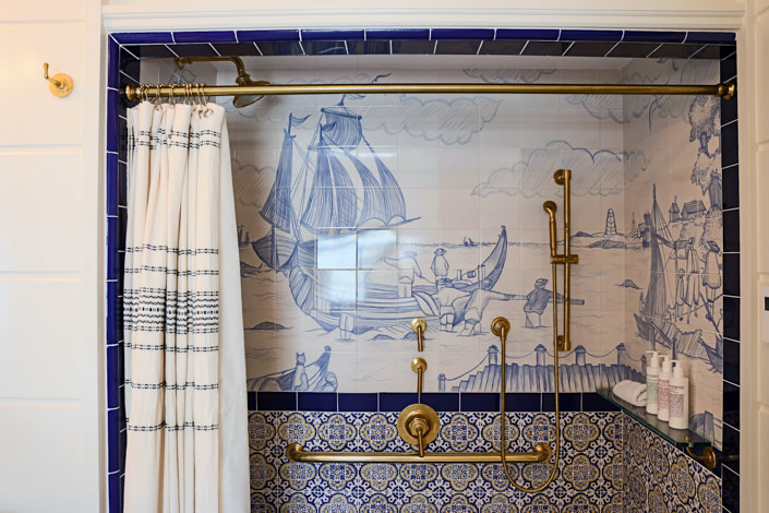 Greydon House Portuguese tiled shower