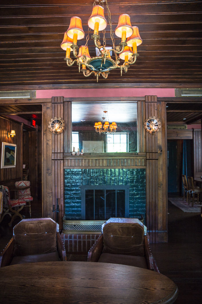 Living room fireplace at Greydon House