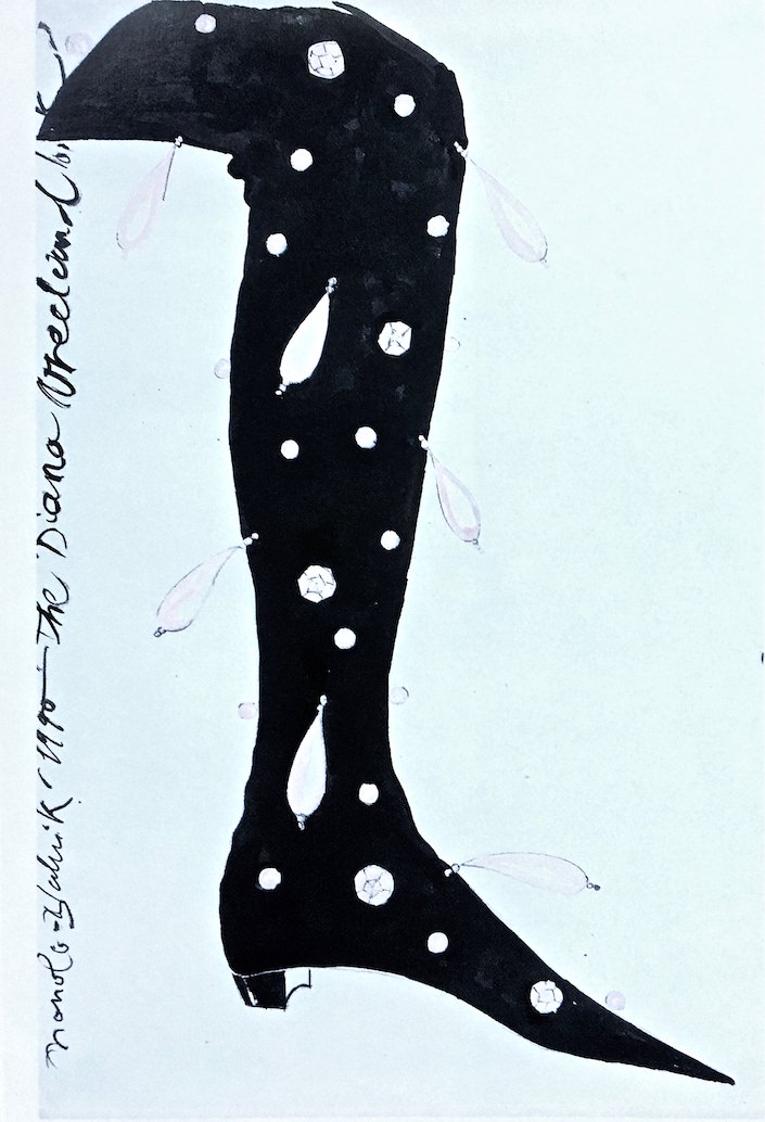 Manolo boots with pearls