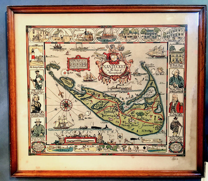 Nantucket map by Tony Sarg at Paul Madden antiques