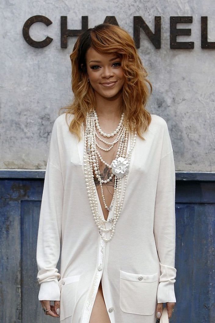 Rihanna in pearls